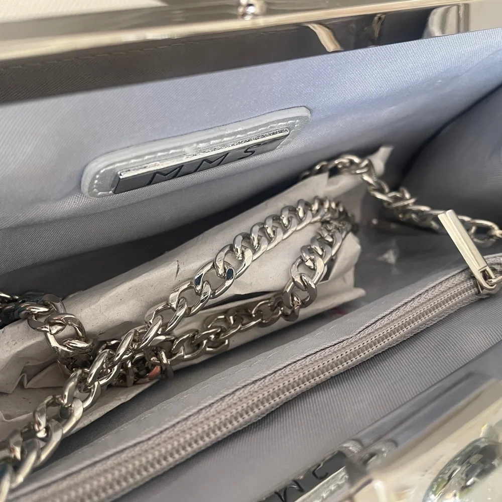 MMS Design Studio Silver Rhinestone Clutch - Picture 4 of 7